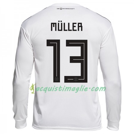 Divisa di Calcio Germania Muller 13 Prima Mondiali 2018 Manica Lunga